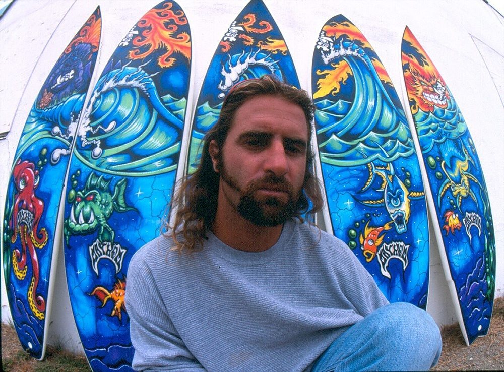 Drew Brophy 5 Surfboard Mural late 1990s LOST