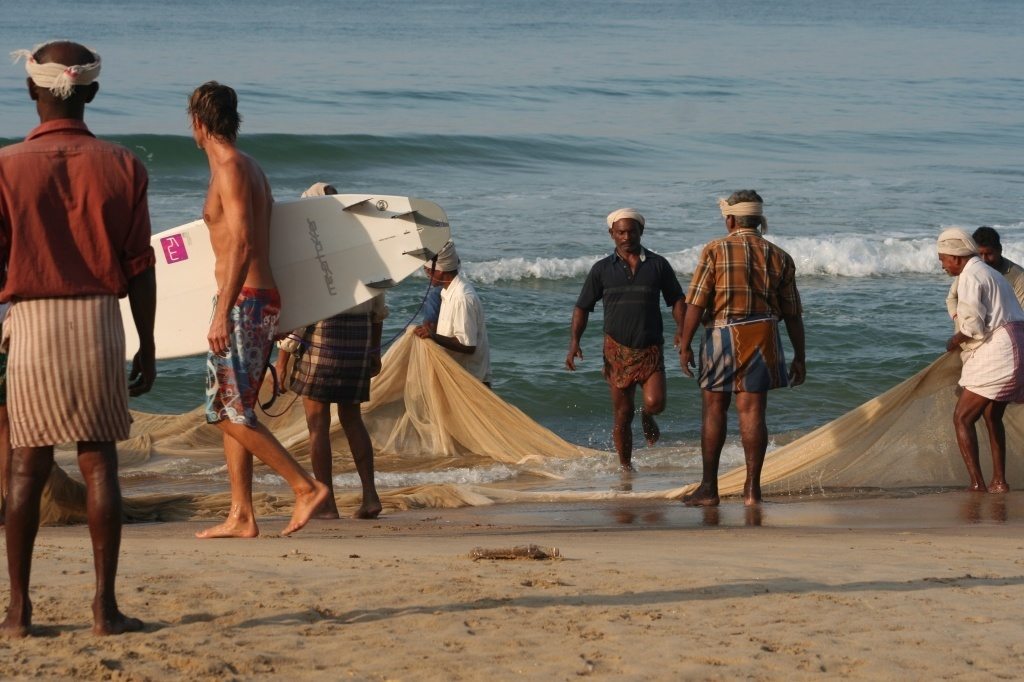 Surfing India and Fishermen