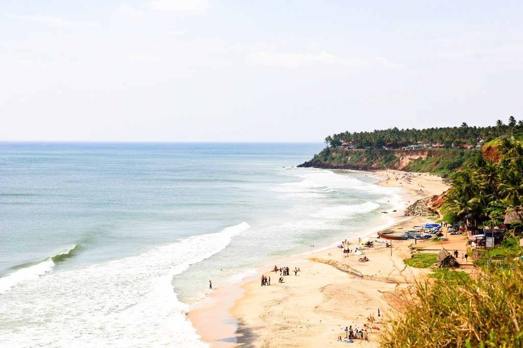 The view of Varkala from the south cliff