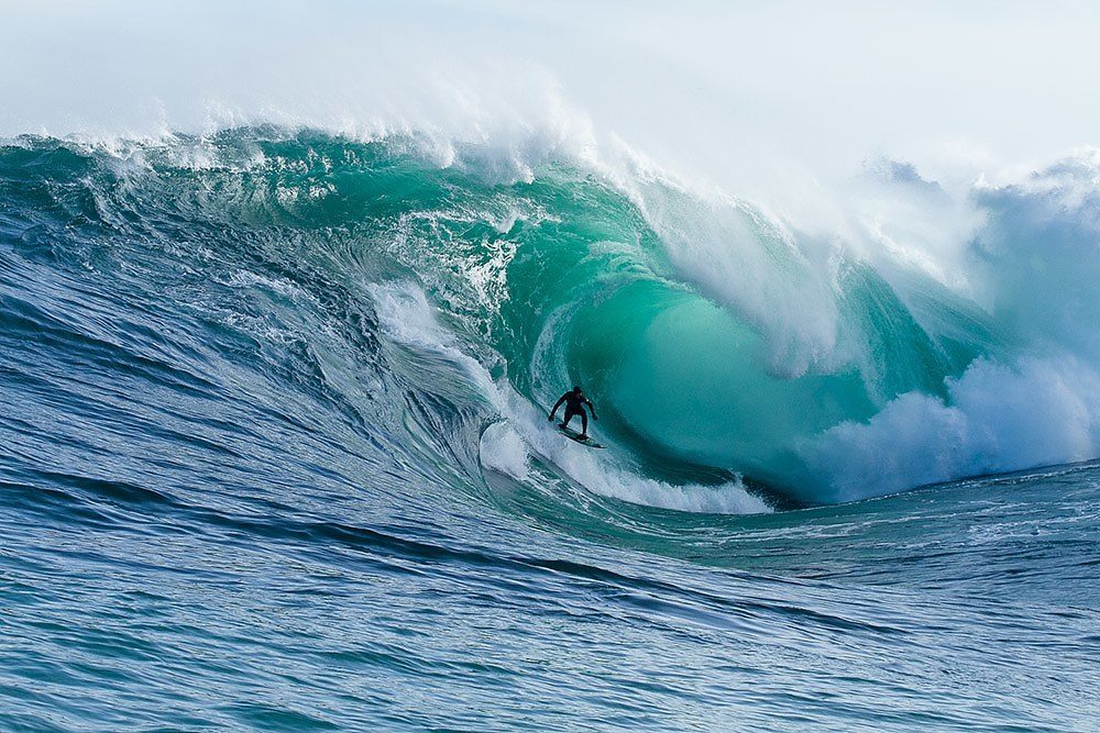 Sandy Ryan dropping into monster at Shipstern Bluff 17.5.2011