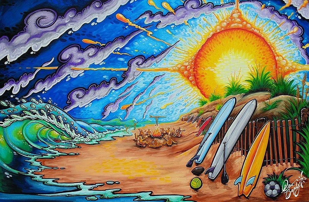 SUMMER SOLSTICE 24 x 36 mixed media on canvas by Drew Brophy 2014