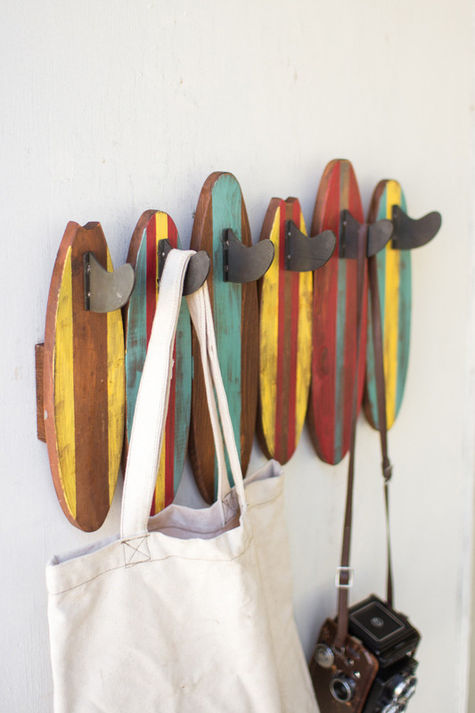 Surfboard coat rack