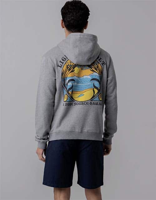 PURE SOURCE HAWAII FLEECE HEATHER HOODIE
