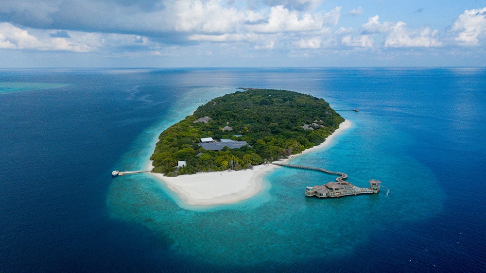 Soneva Fushi Island Aerial