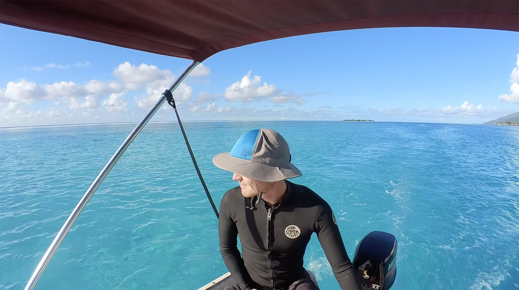 The most important tropical surf trip accessory: a surf hat