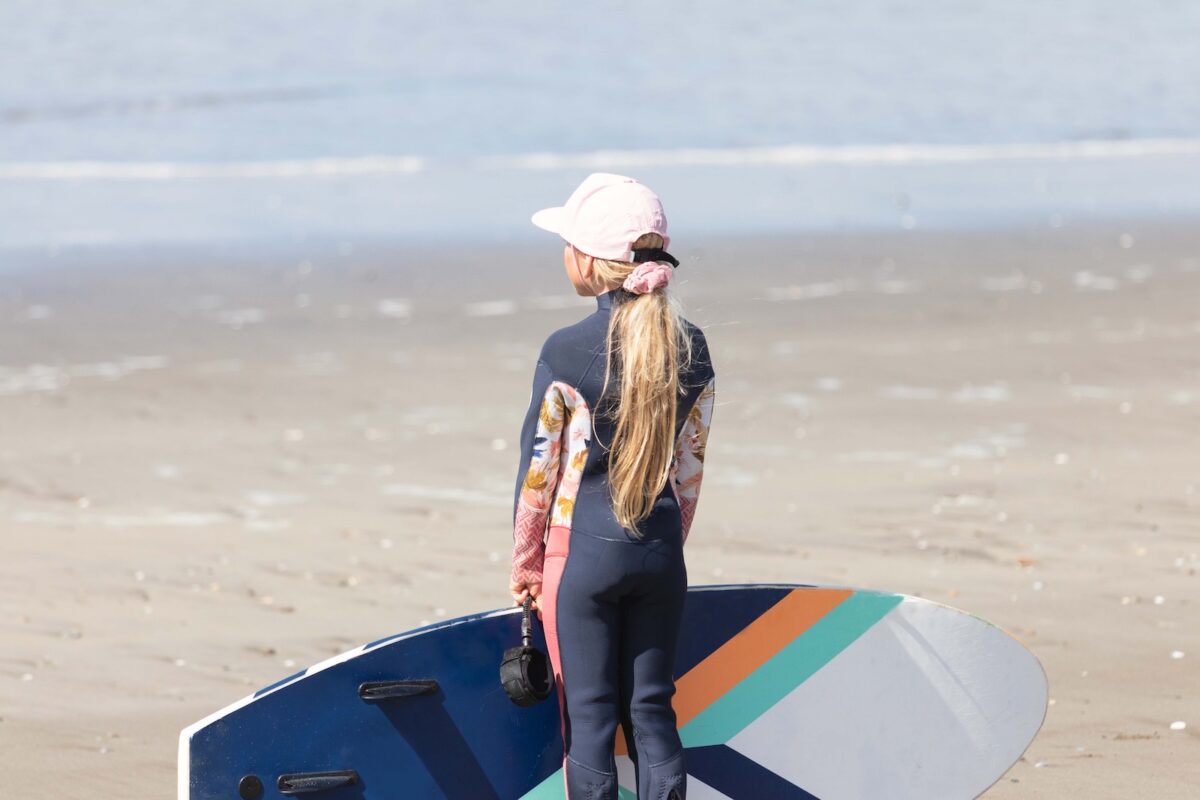 Kids surfing