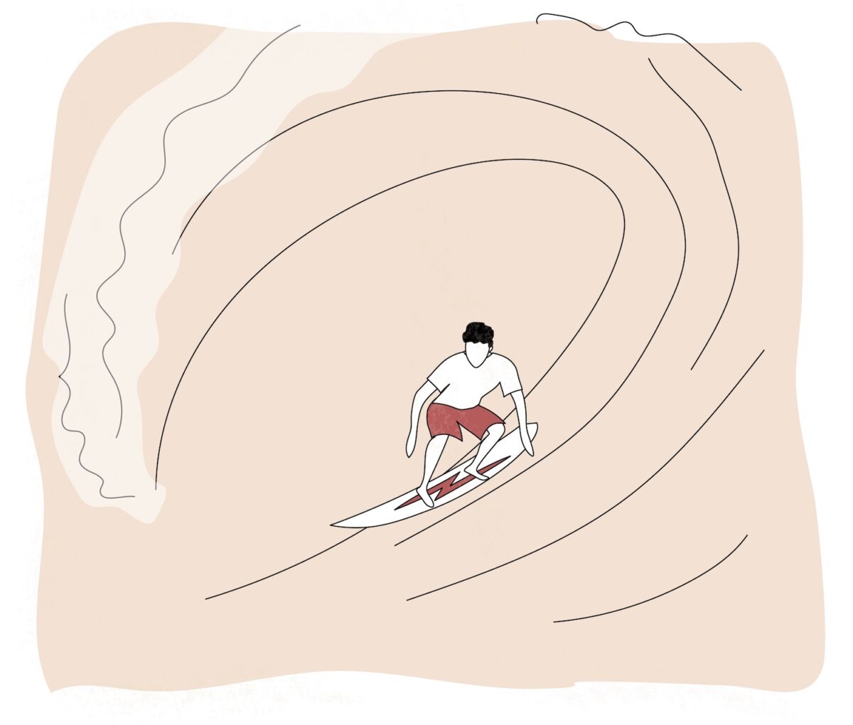 The Intense Surfer