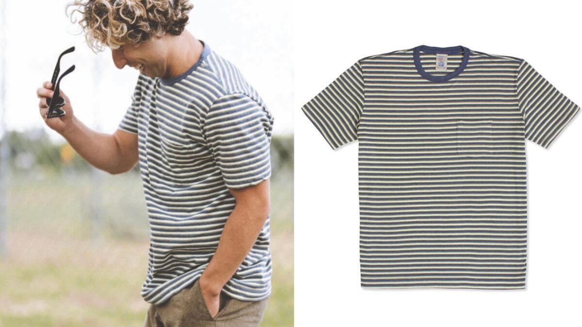Kennington Ltd 60s Recycled Vintage Surf Stripe Pocket Tee 1