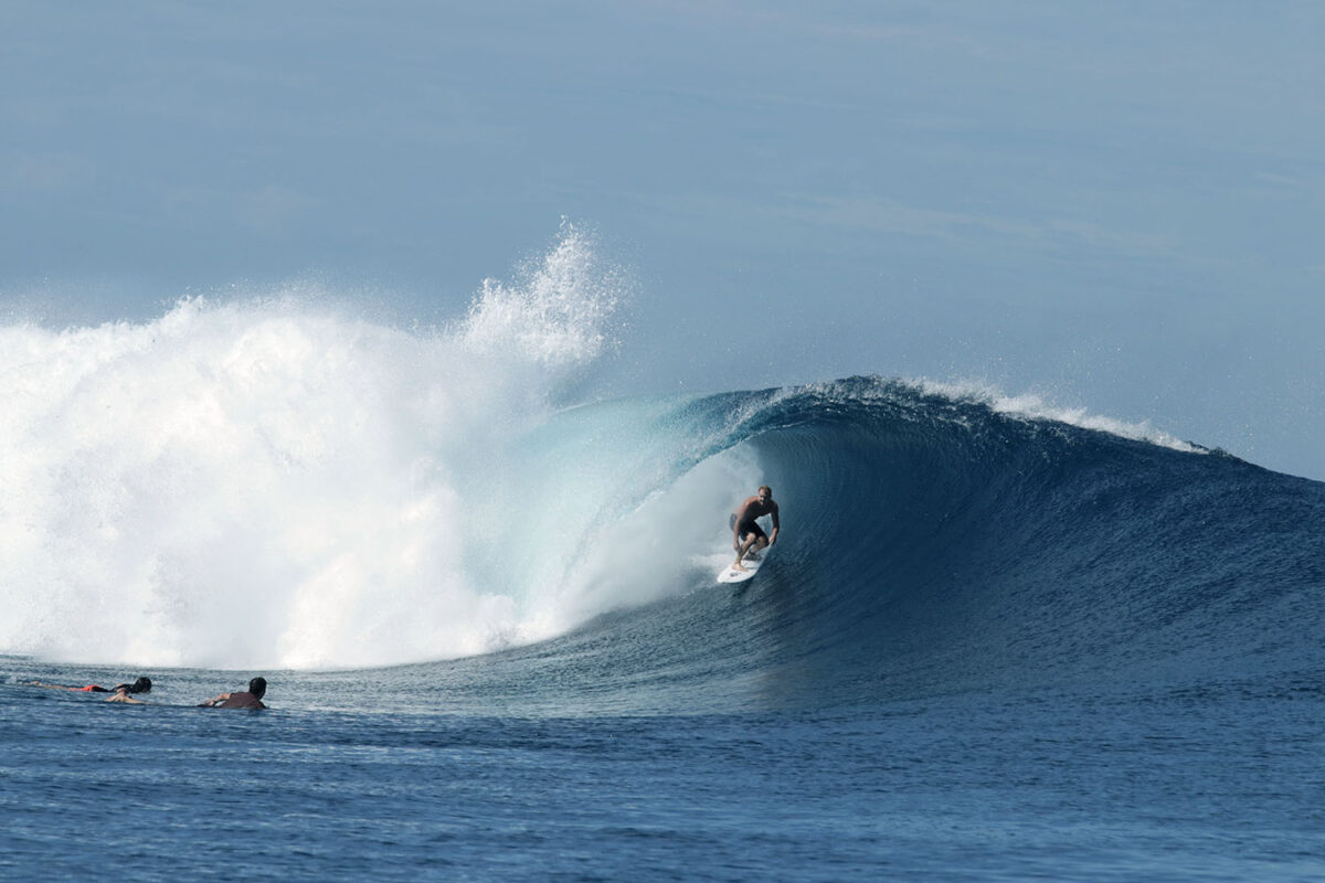 Surfer at Cloudbreak, Fiji Island